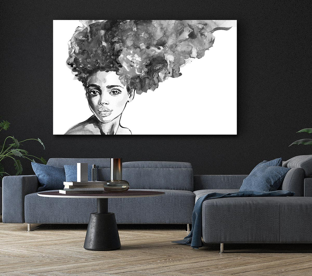 Picture of Watercolour Hairstyle Canvas Print Wall Art