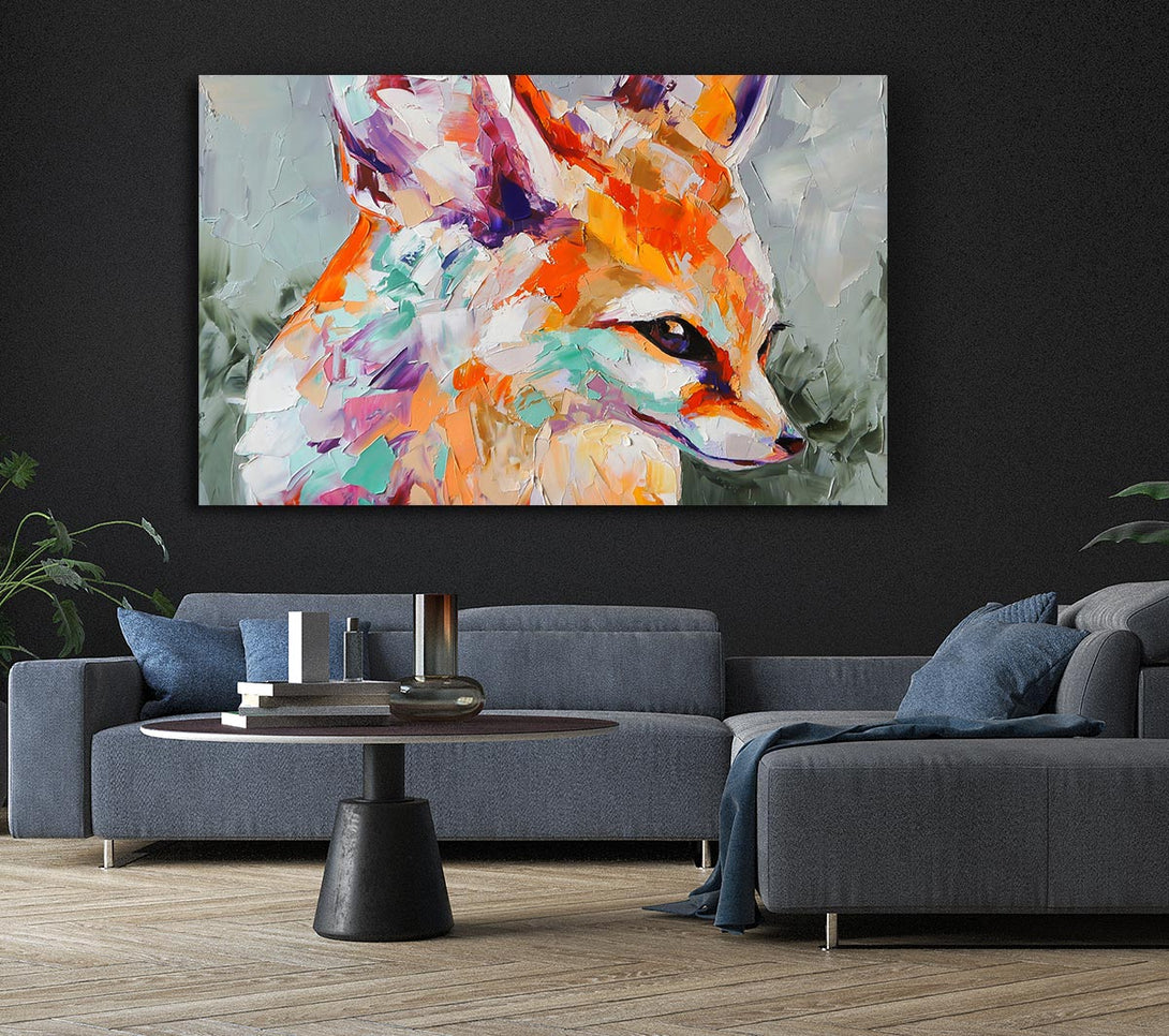 Picture of Vibrant Fox Painting Canvas Print Wall Art