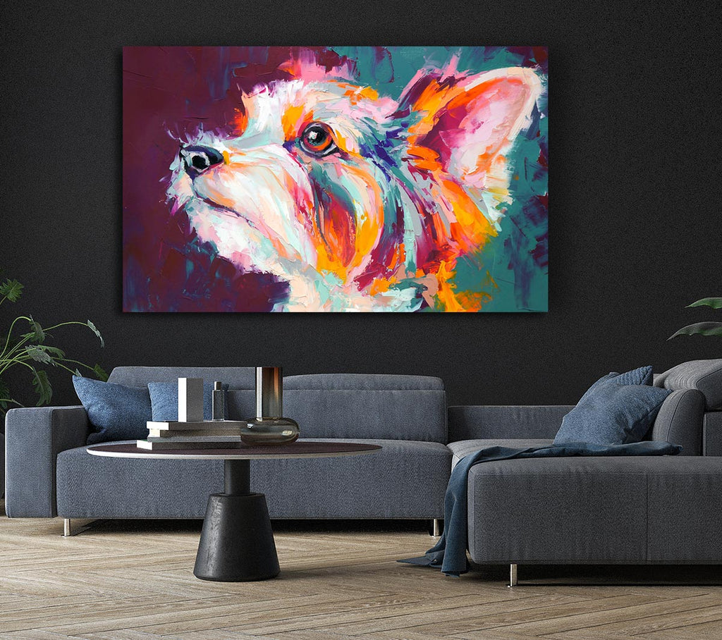 Picture of Vibrant Yorkshire Terrier Canvas Print Wall Art