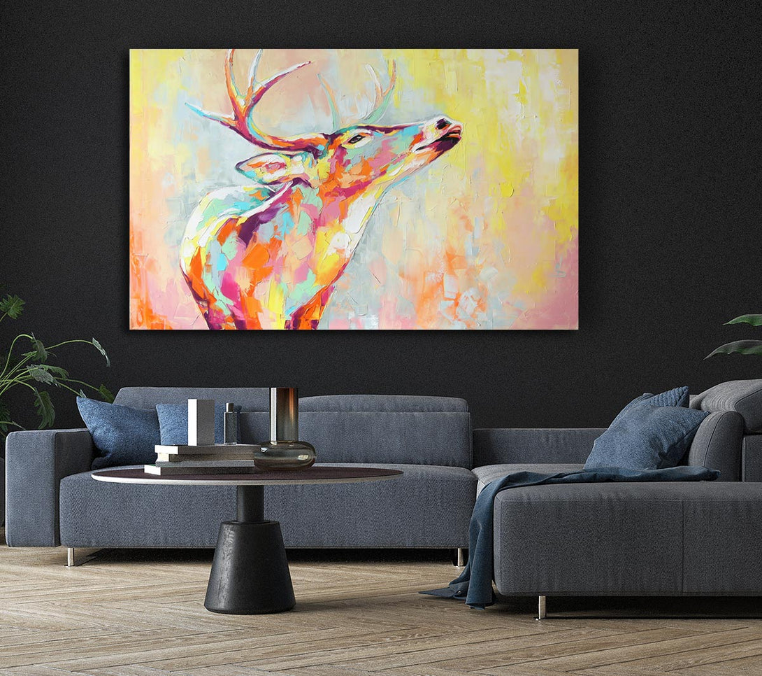 Picture of The Stag Looking Ahead Canvas Print Wall Art