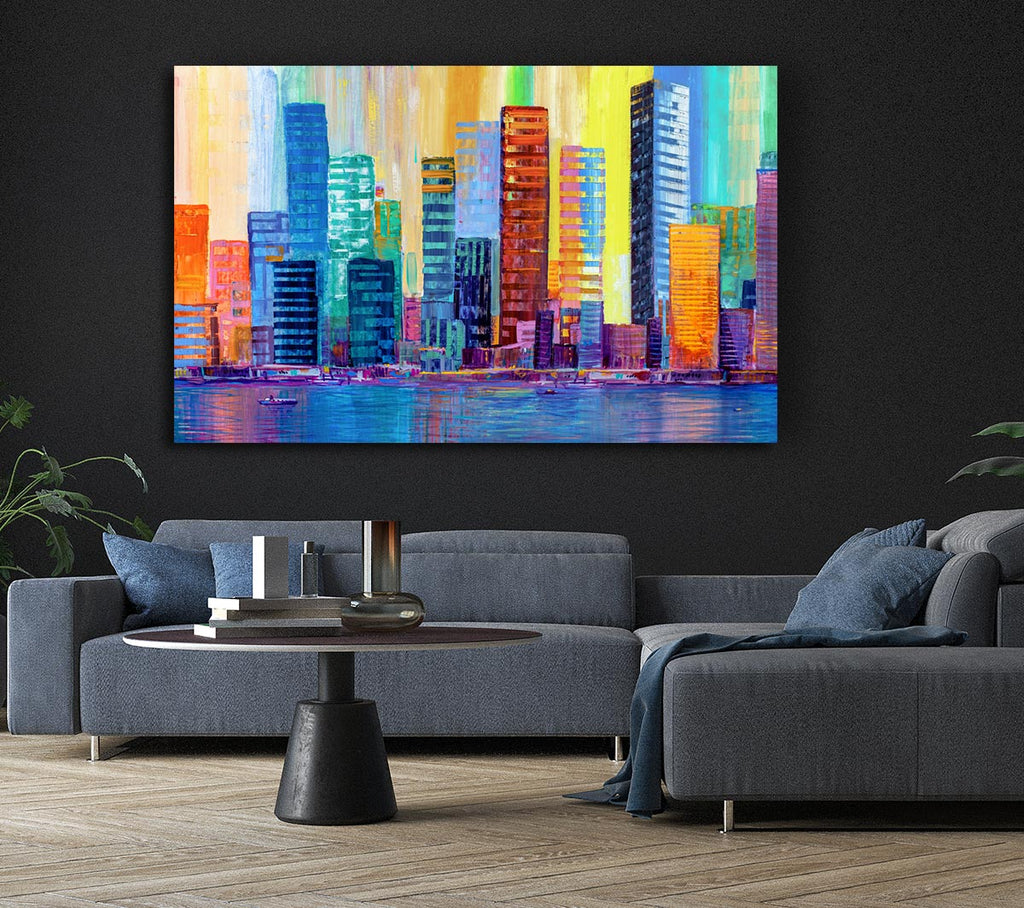 Picture of Warm And Cool City Lights Canvas Print Wall Art