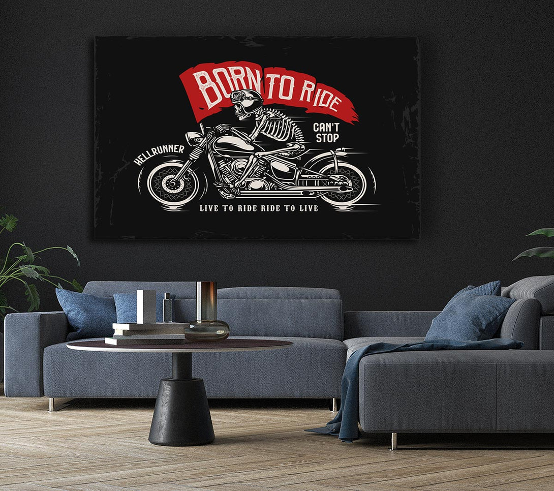 Picture of Born To Ride Canvas Print Wall Art