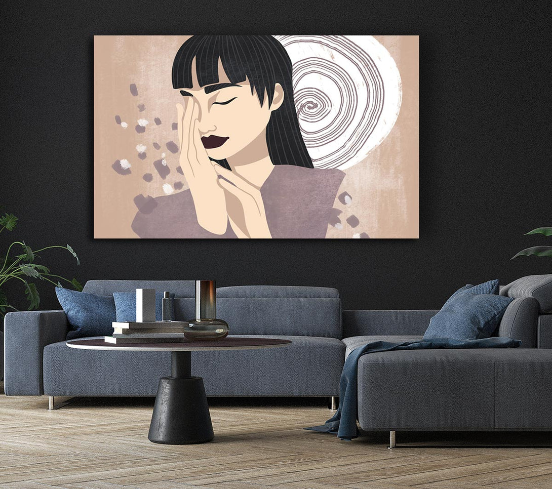  A Canvas Print of Hand To Face Canvas Print