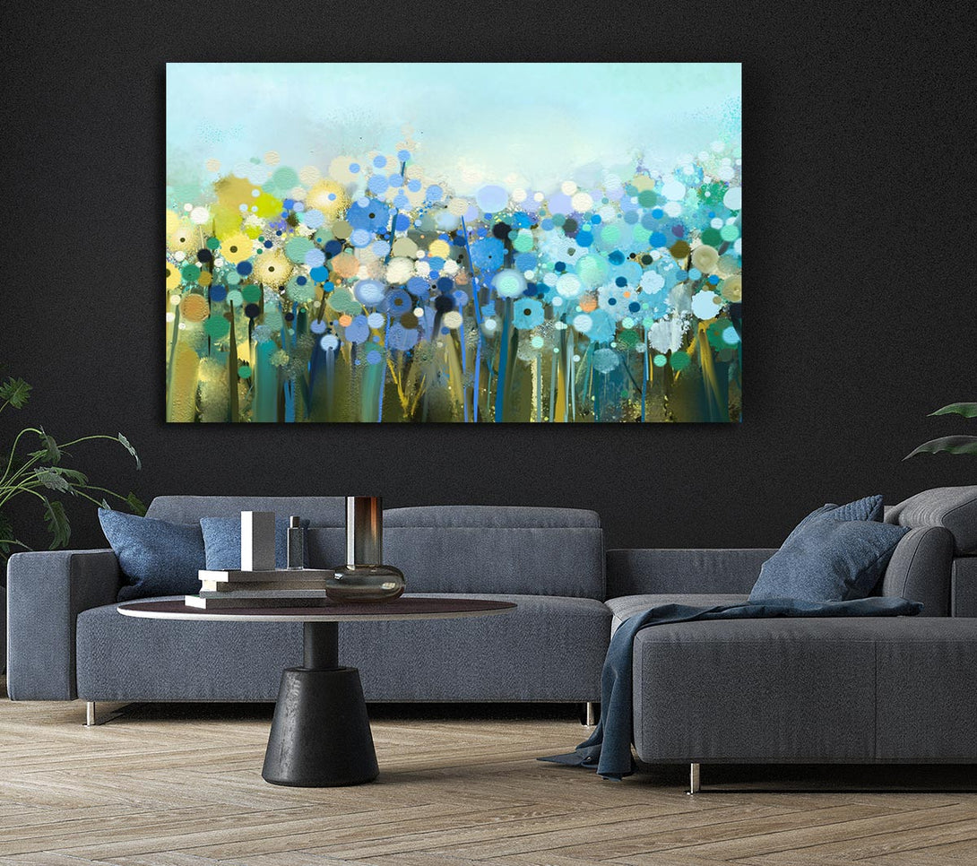 Picture of The Turquoise Wonder Flowers Canvas Print Wall Art
