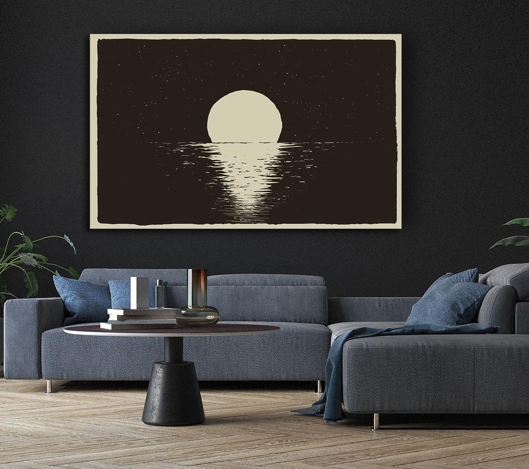 Picture of The Moon At Night Sea Canvas Print Wall Art