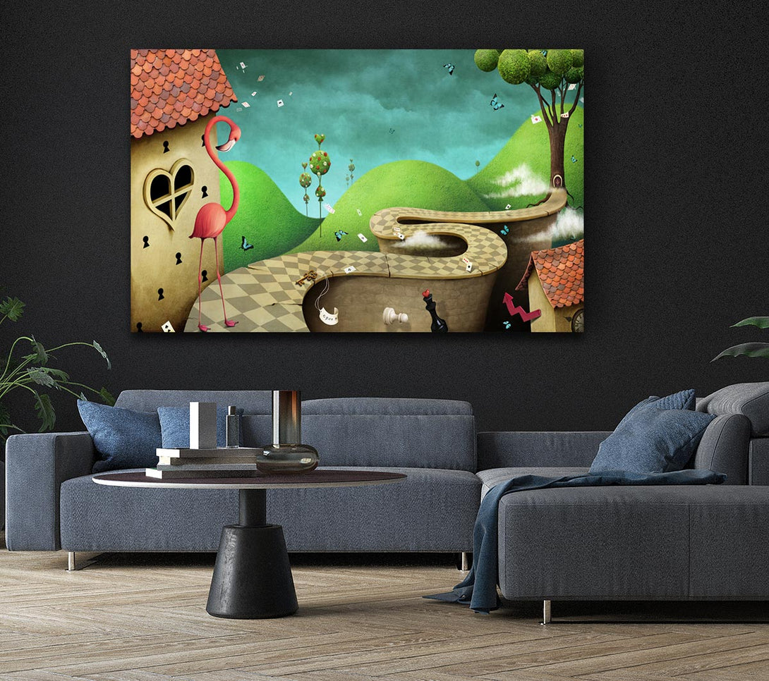 Picture of Alice In Wonderland Road Canvas Print Wall Art