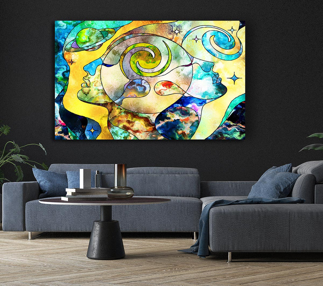 Picture of The Faces Of Time And Space Canvas Print Wall Art