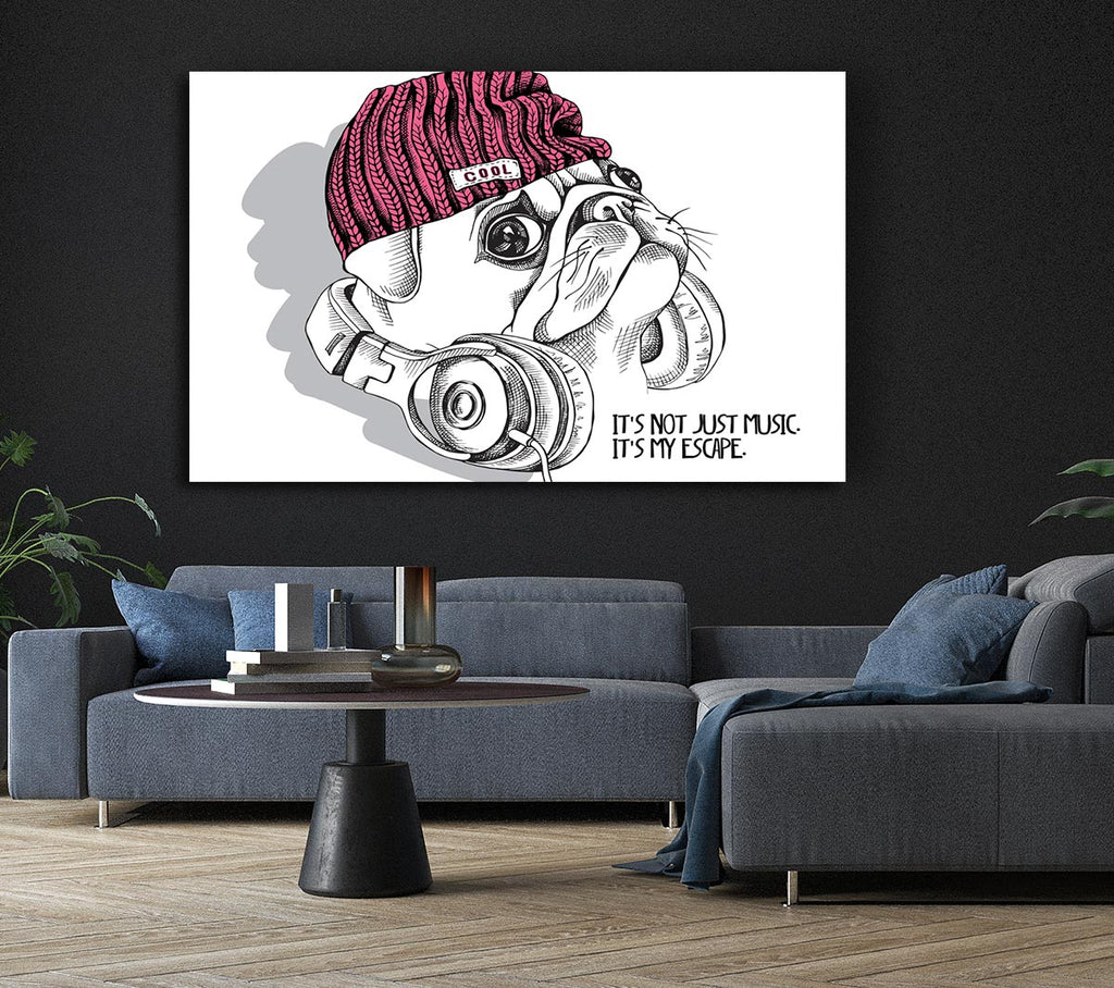 Picture of Pug Music Canvas Print Wall Art