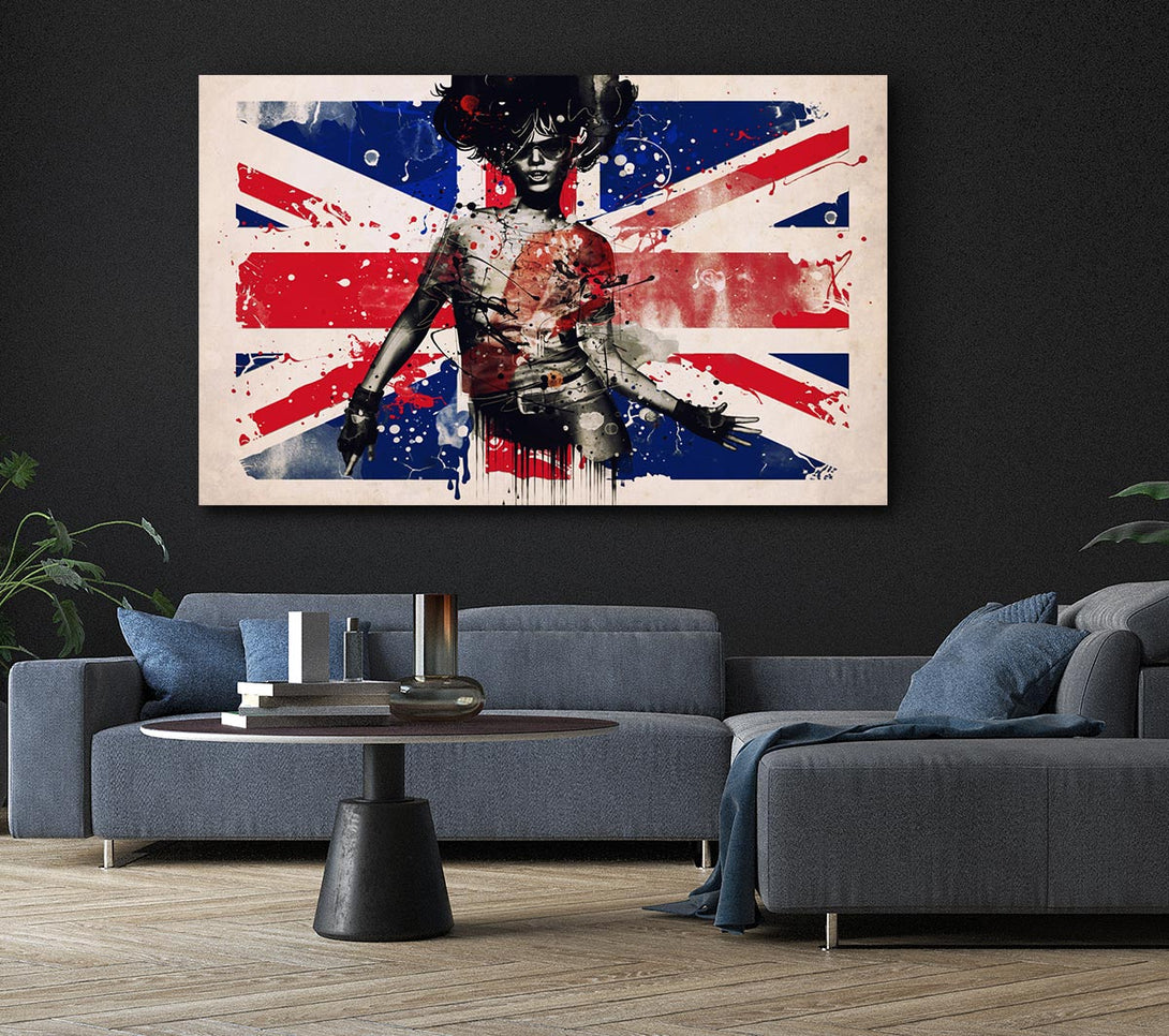 Picture of Union Jack Woman Canvas Print Wall Art