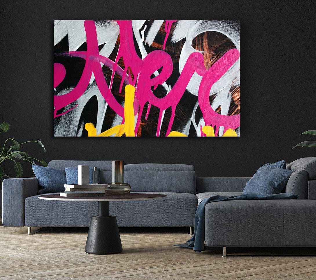 Picture of Swirl Of Pink Graffiti Canvas Print Wall Art