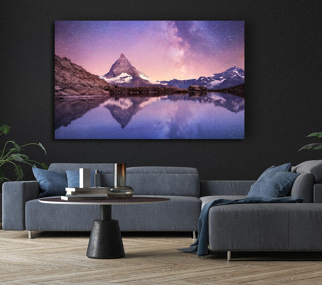  A Canvas Print of Mountains On The River Reflections Star Canvas Print
