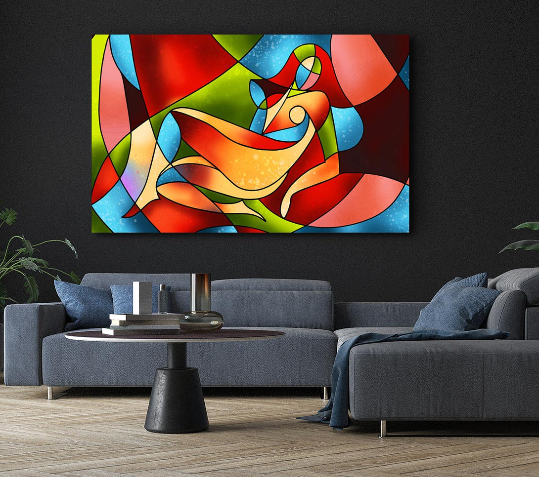 Picture of Stained Glass Abstract Canvas Print Wall Art