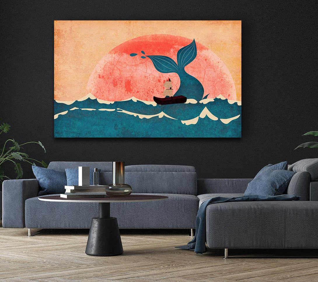 Picture of Sailing By The Whale Canvas Print Wall Art