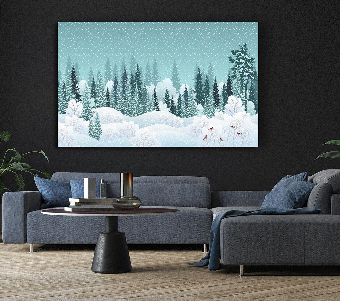 Picture of Snow In Amongst The Trees Canvas Print Wall Art