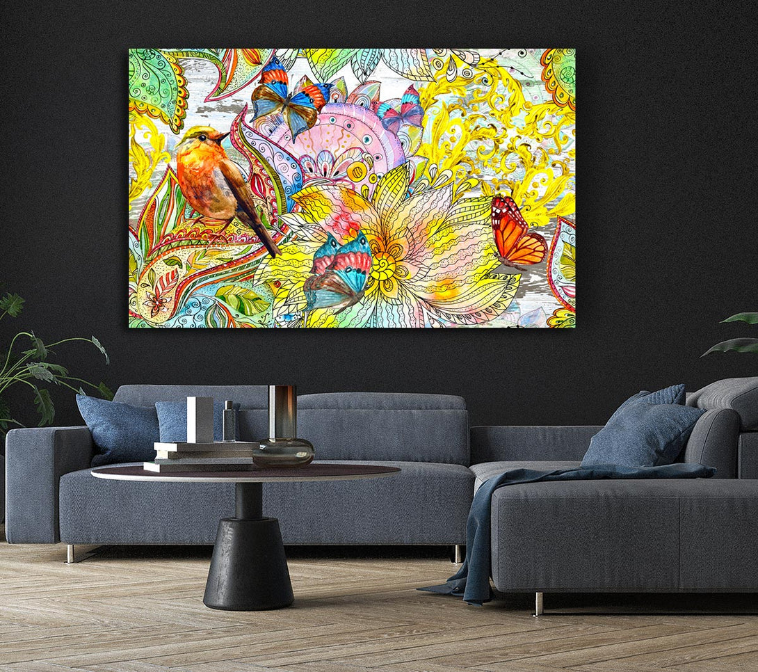  A Canvas Print of Beautiful Patterns Of India Butterflies Canvas Wall Art