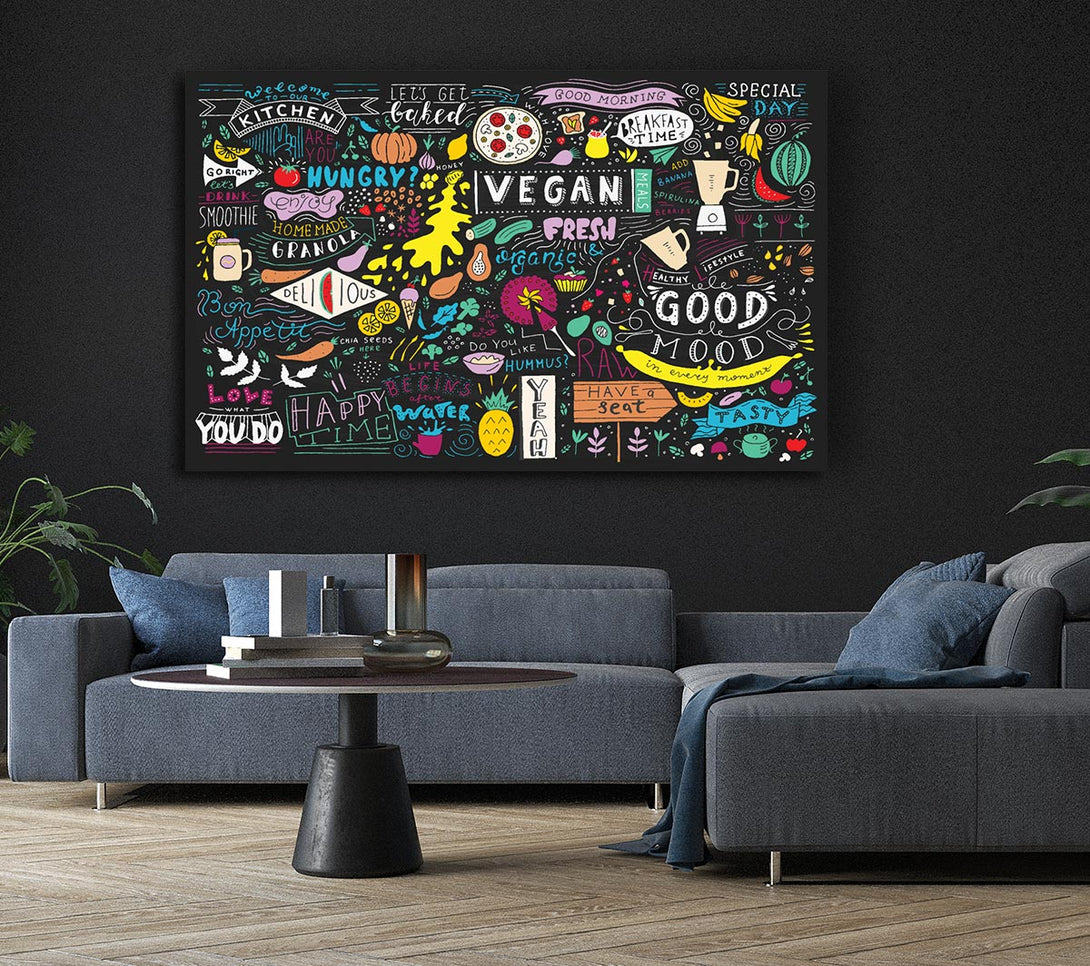 Picture of Vegan Good Mood Colour Canvas Print Wall Art