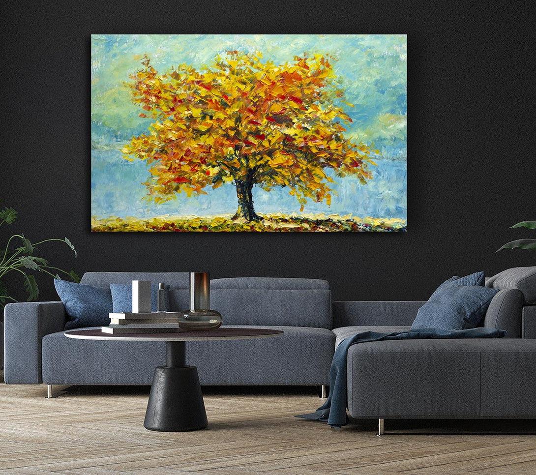 Picture of Tree Burns Orange Canvas Print Wall Art