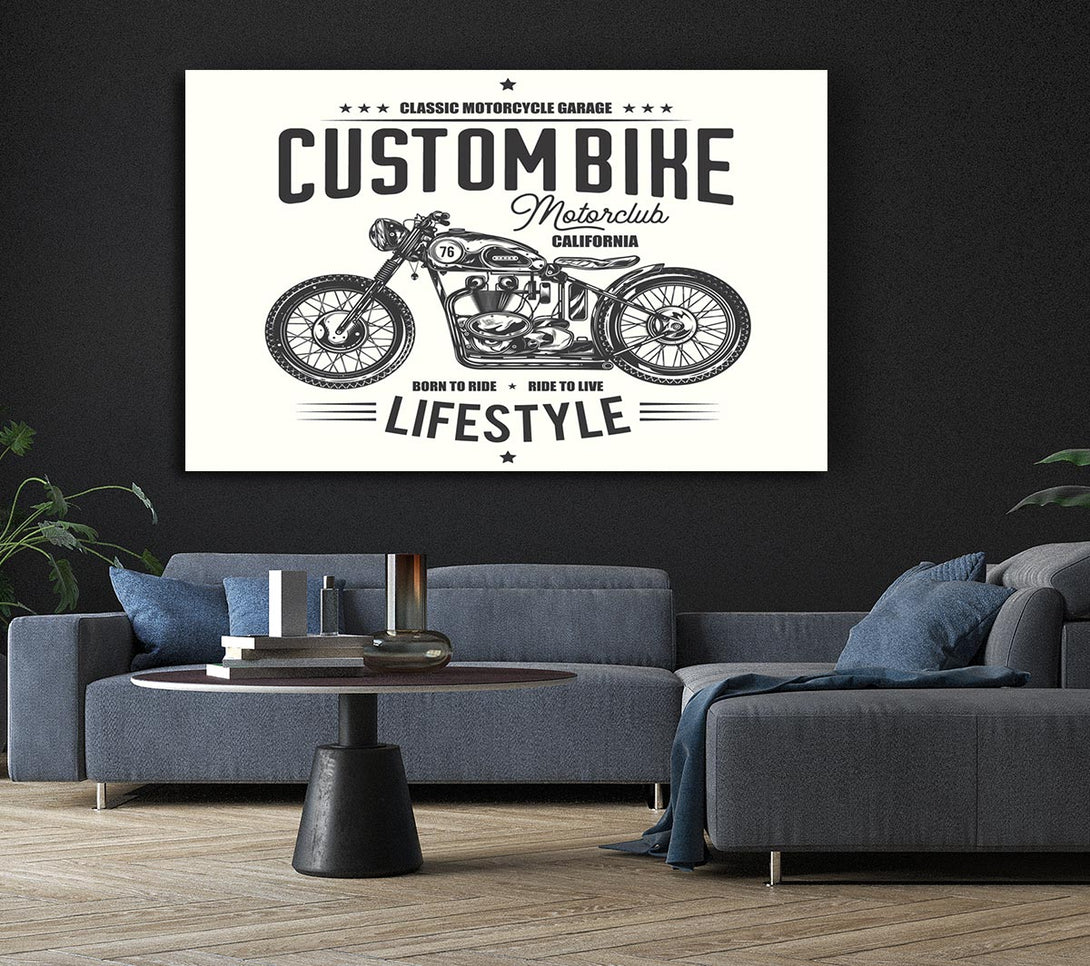 Picture of Custom Bike Motor Club Canvas Print Wall Art
