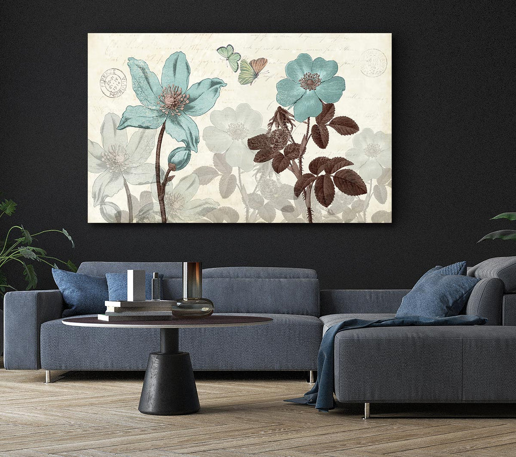 Picture of Blue Flower Stand Tall Canvas Print Wall Art
