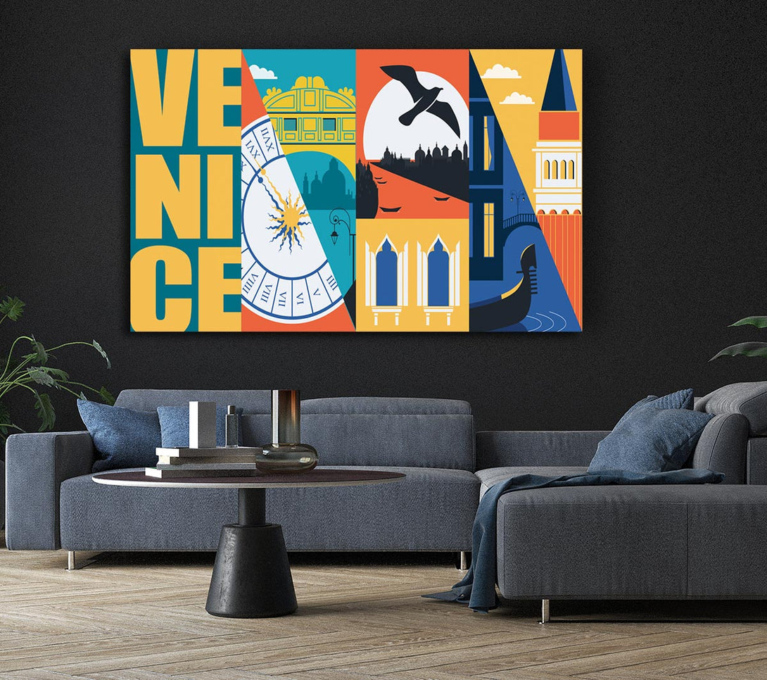 Picture of Venice Graphic Canvas Print Wall Art