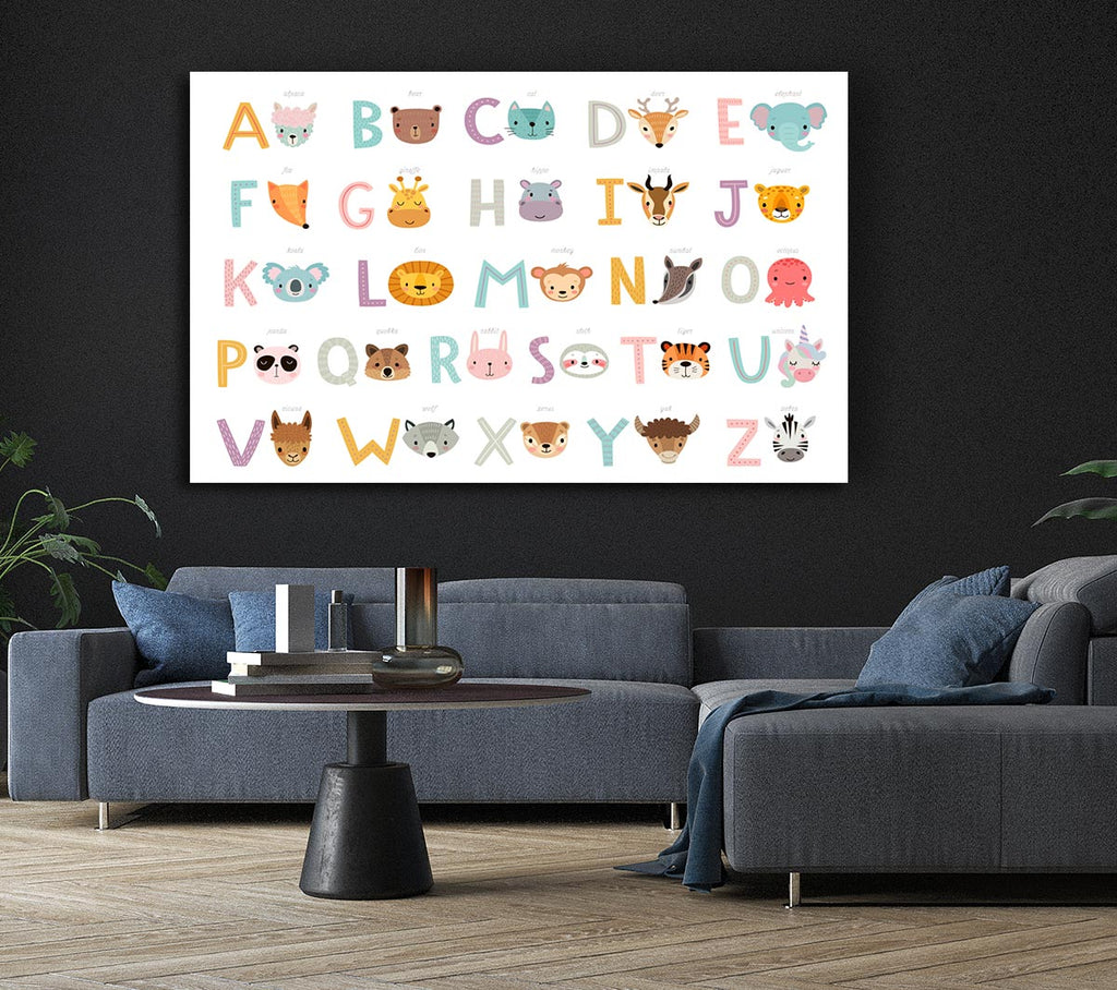 Picture of The Animal Alphabet Canvas Print Wall Art