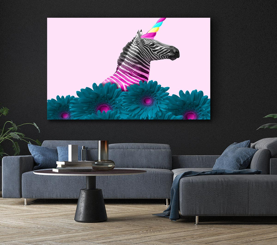 Picture of The Horned Zebra Canvas Print Wall Art
