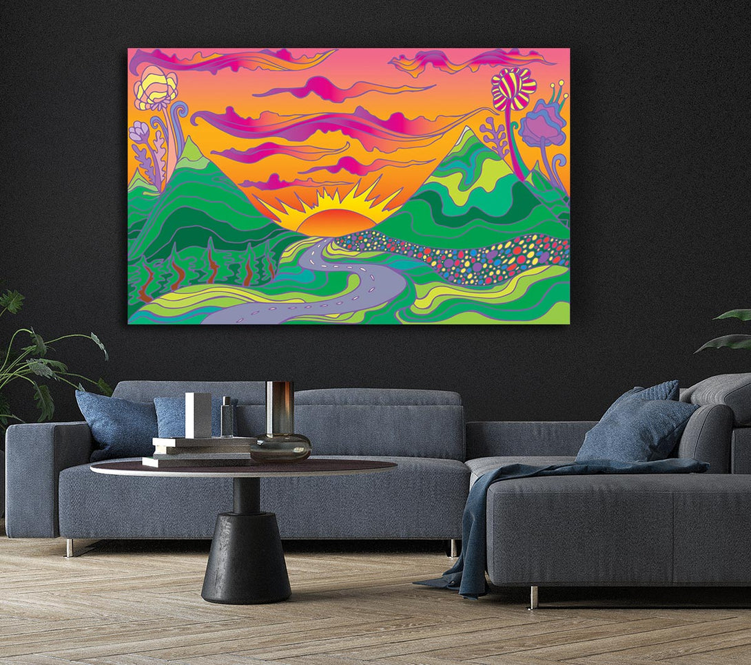 Picture of Psychedelic Landscape Canvas Print Wall Art