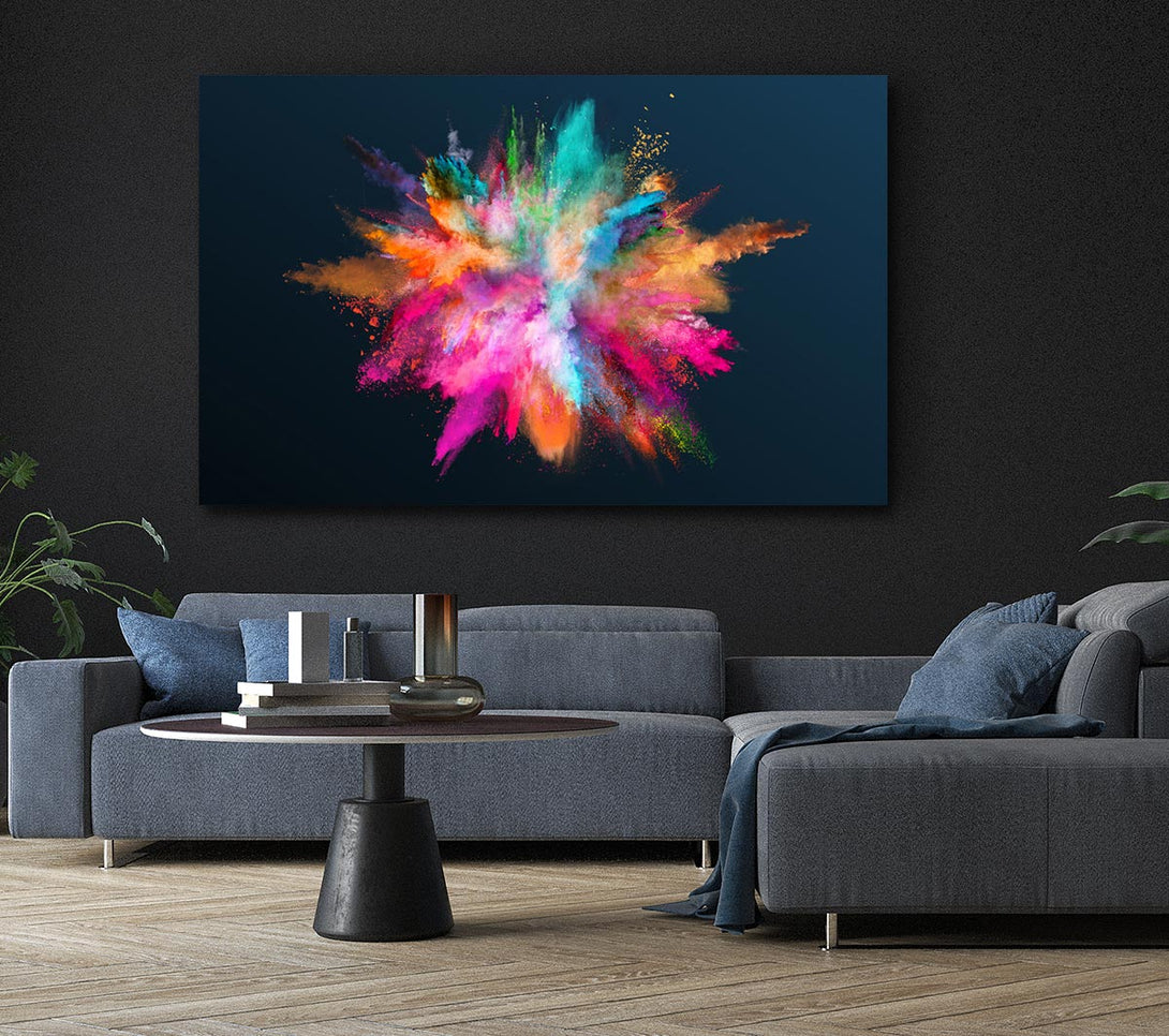 Picture of Explosion Of Paint Rainbow Canvas Print Wall Art