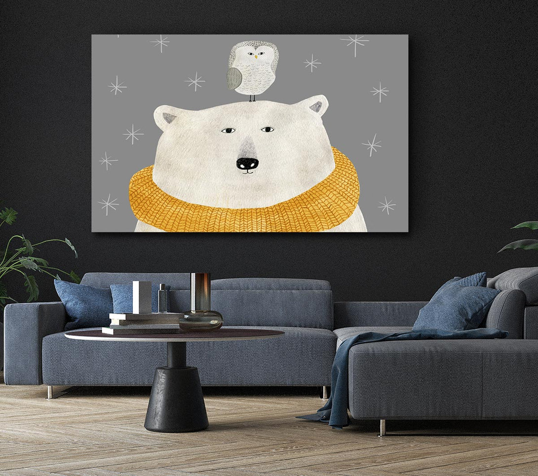  A Canvas Print of The Bear And The Owl Canvas Print