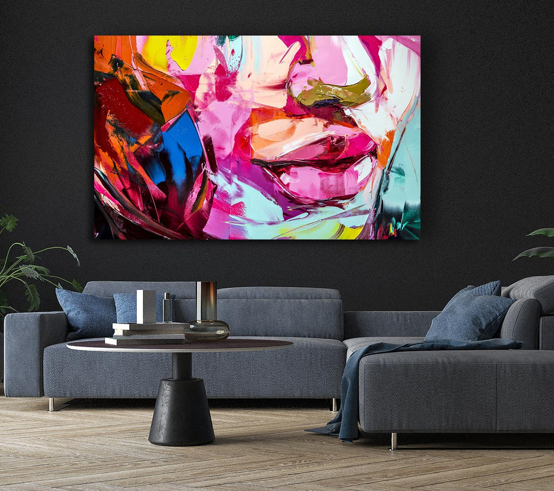 Picture of The Lips Of Colour Canvas Print Wall Art