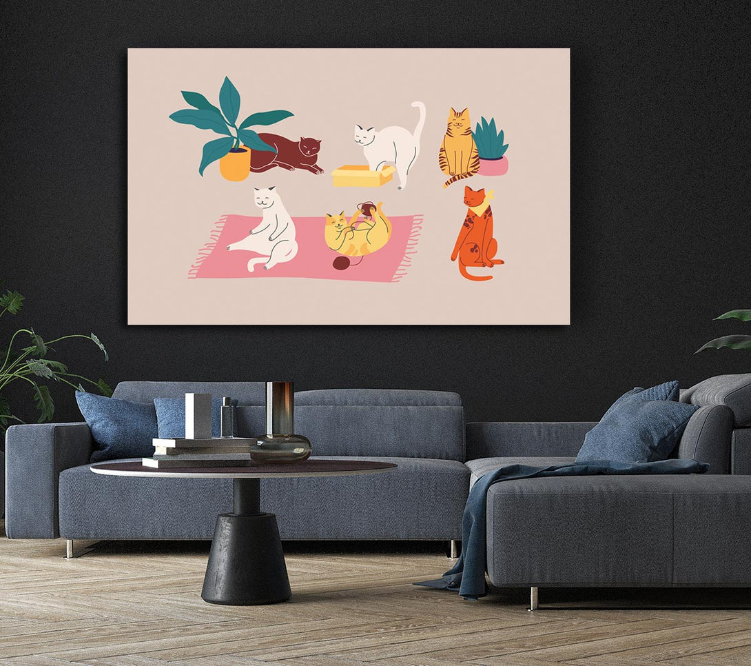 Picture of Peaceful Cat Home Canvas Print Wall Art