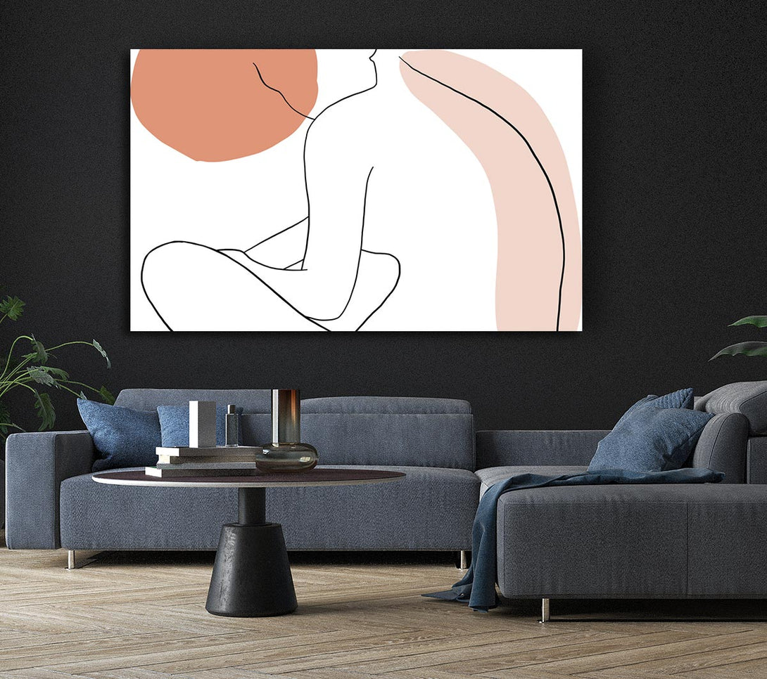 Picture of The Sitting Woman Line Drawing Canvas Print Wall Art