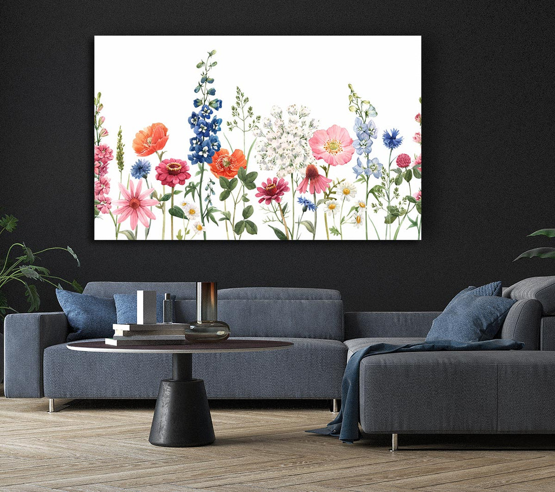 Picture of Flowers In The Meadow Canvas Print Wall Art