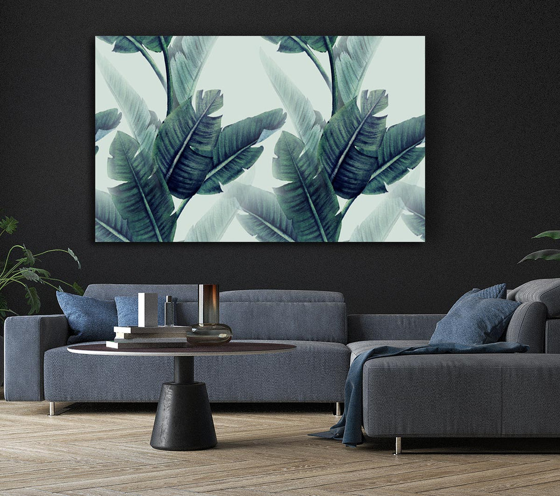 Picture of Green Banana Leaves Canvas Print Wall Art