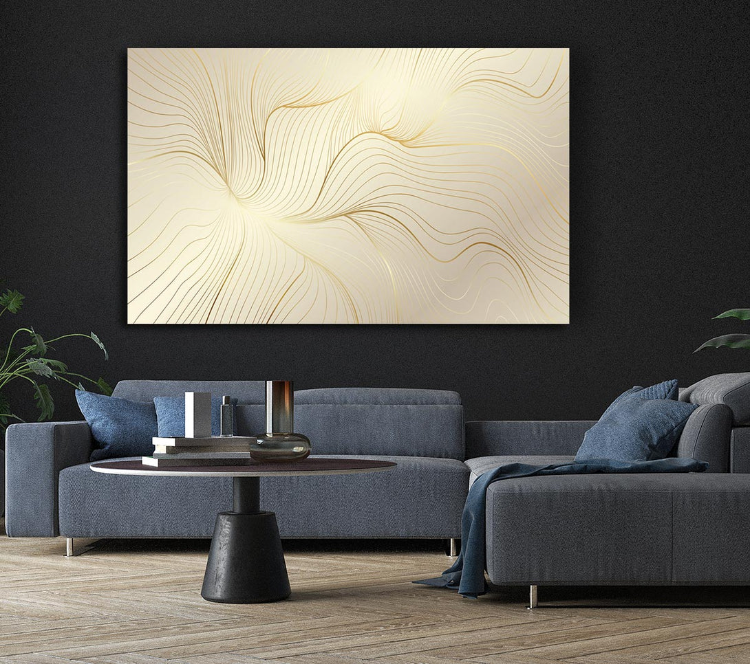 Picture of Gold Lines Of Power Canvas Print Wall Art