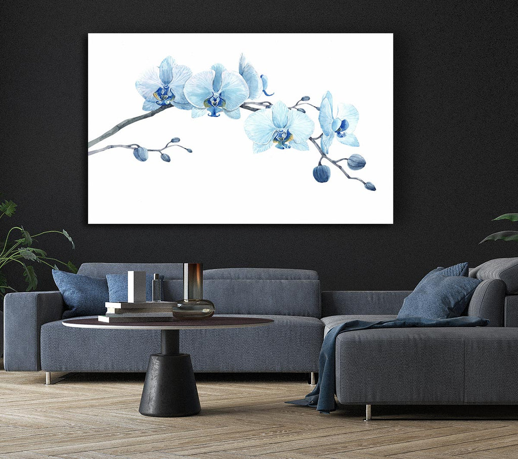 Picture of The Blue Orchid Curve Canvas Print Wall Art