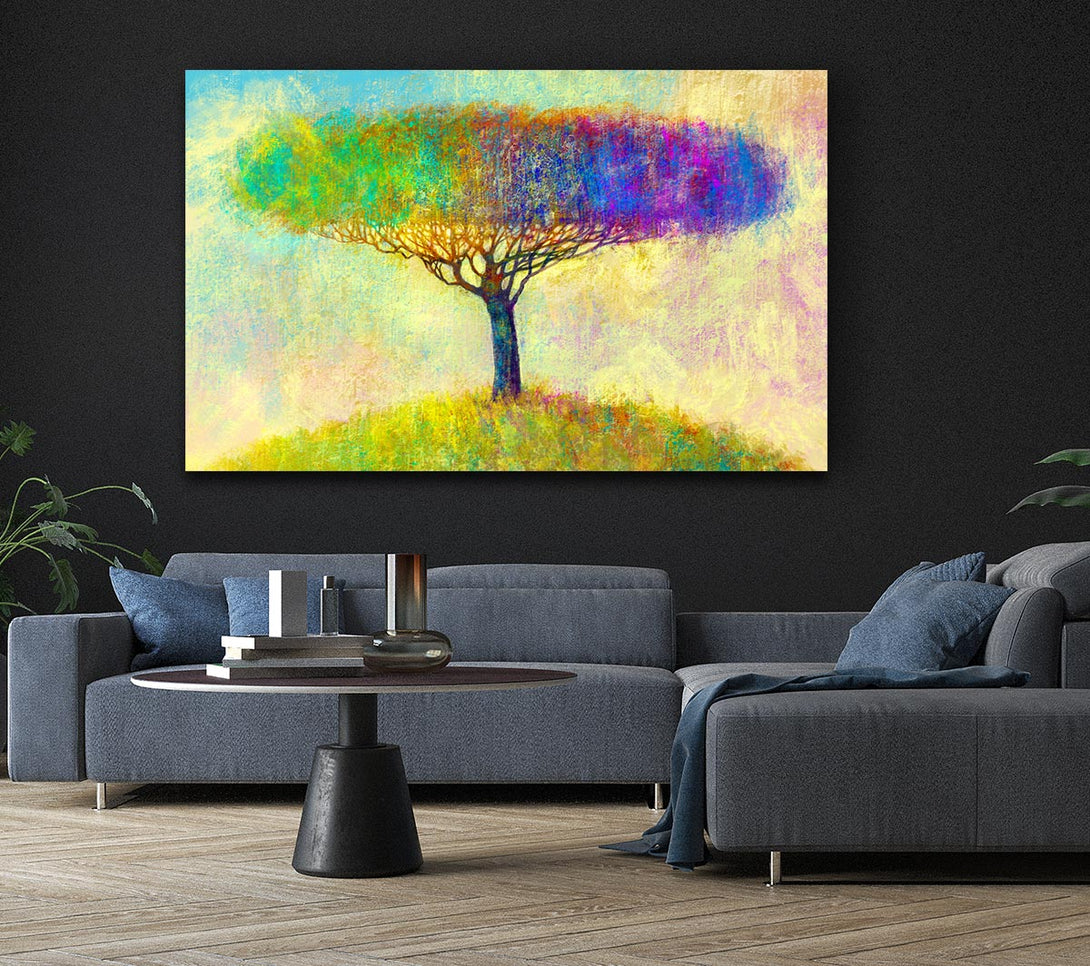  A Canvas Print of The Yellow To Blue Tree Canvas Wall Art