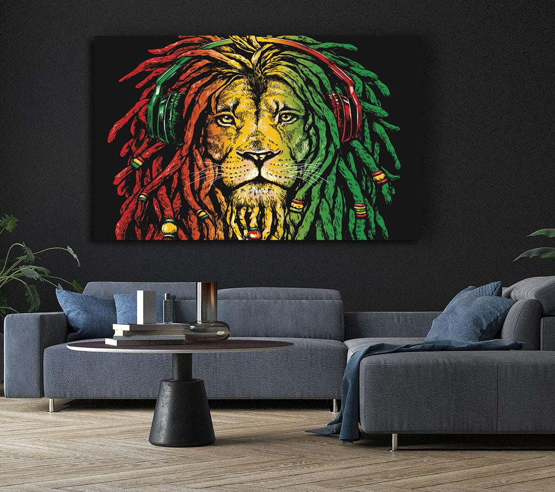 Picture of Rasta Lion Canvas Print Wall Art