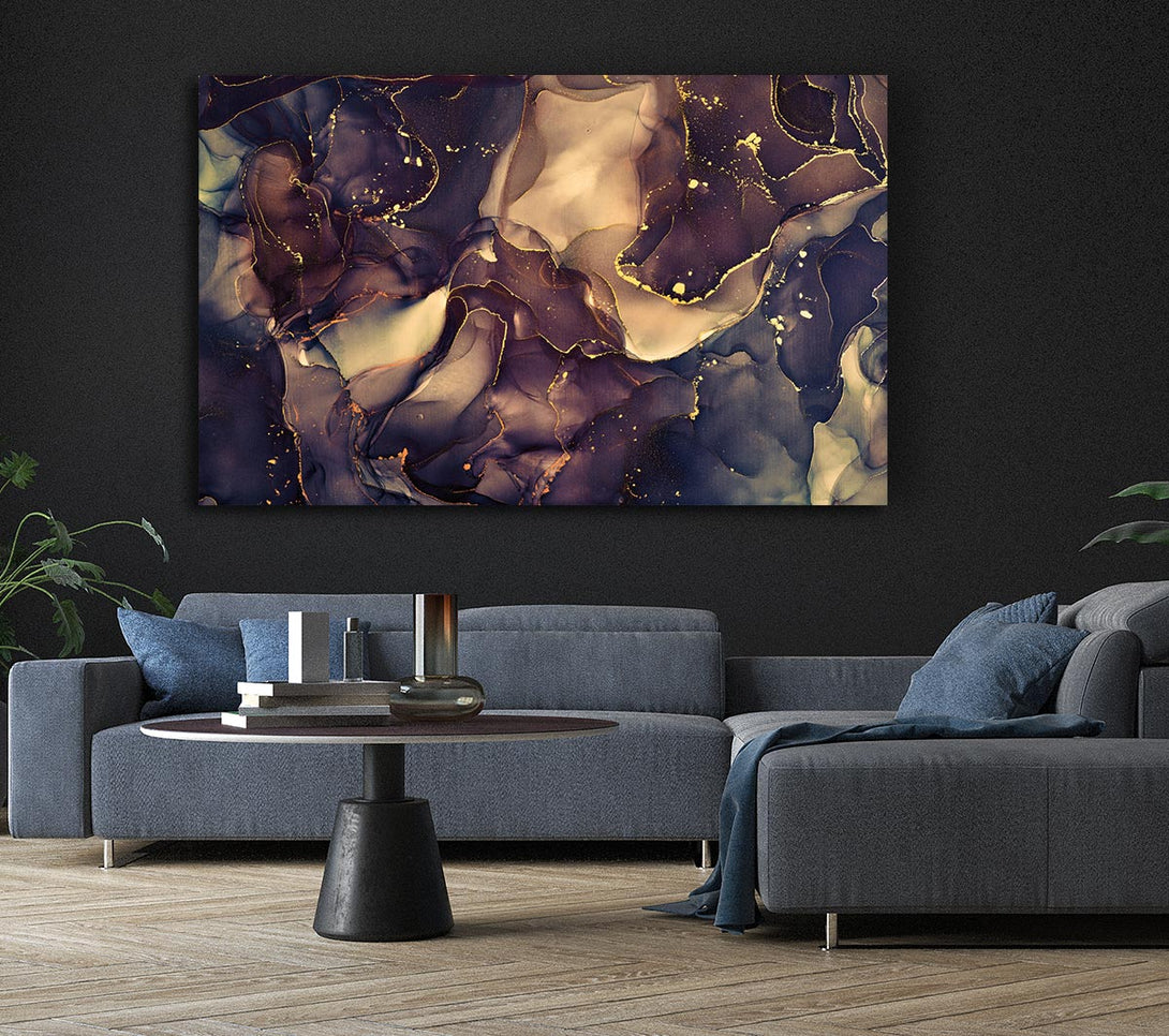 Picture of Smokey Chocolate Gold Canvas Print Wall Art
