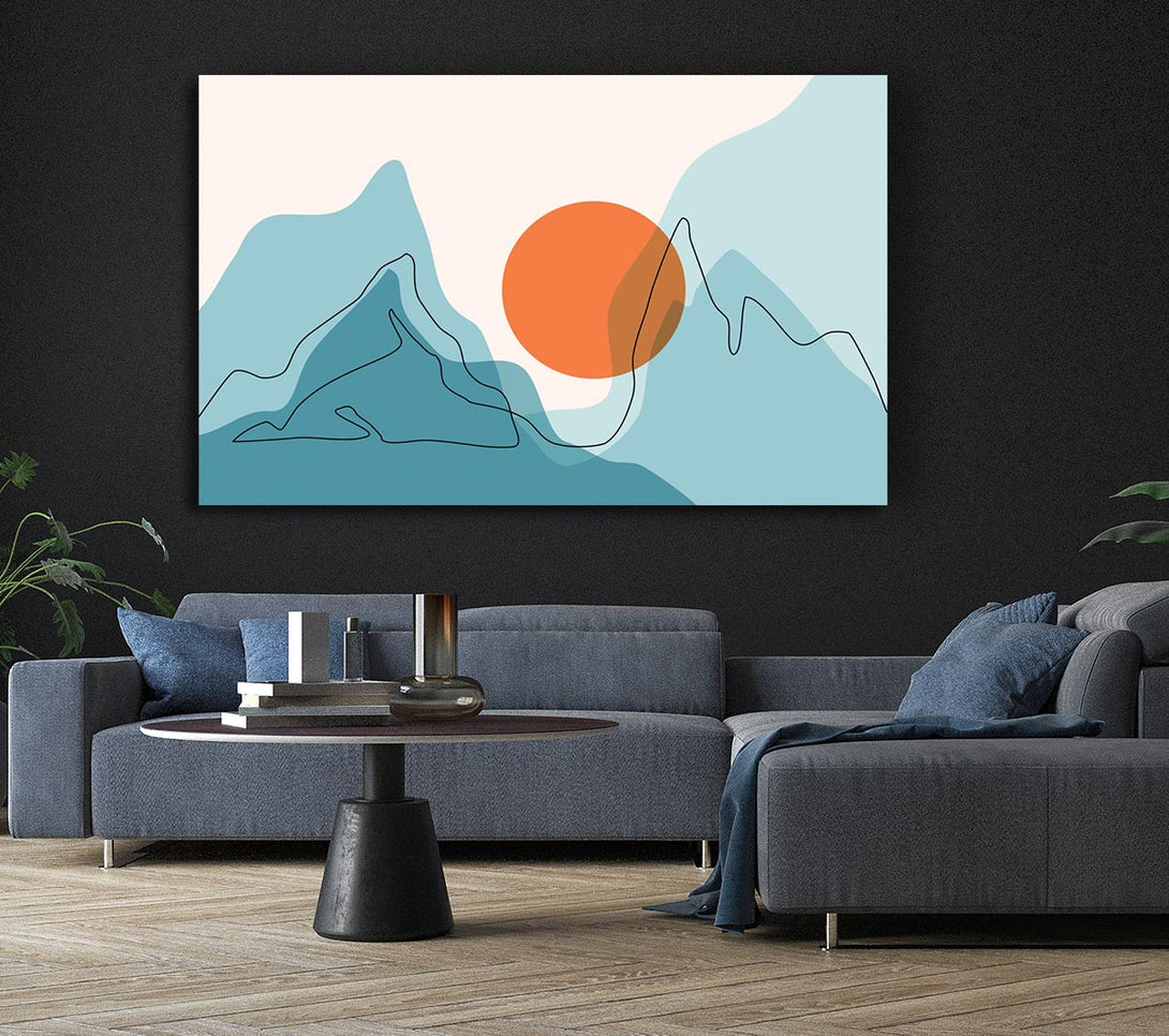 Picture of The Sun And Mountain Scene Canvas Print Wall Art