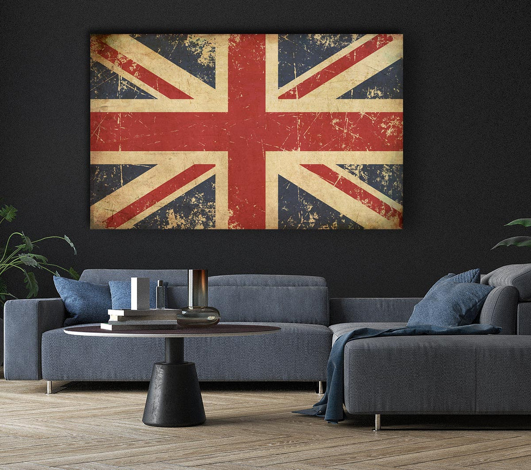 Picture of Grunge Union Jack Erosion Canvas Print Wall Art