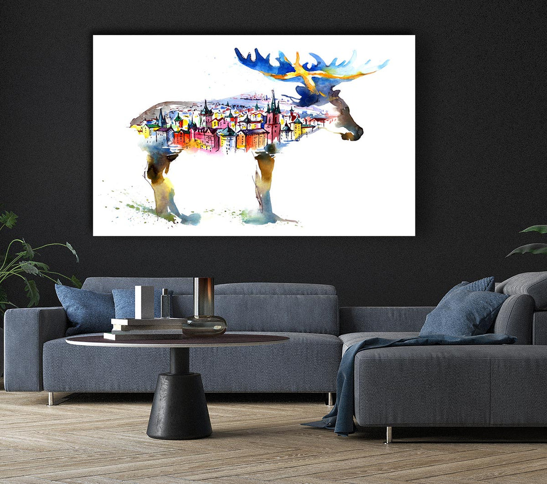  A Canvas Print of The Moose Town Canvas Art