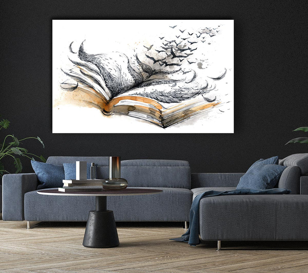 Picture of The Book Of Birds Canvas Print Wall Art
