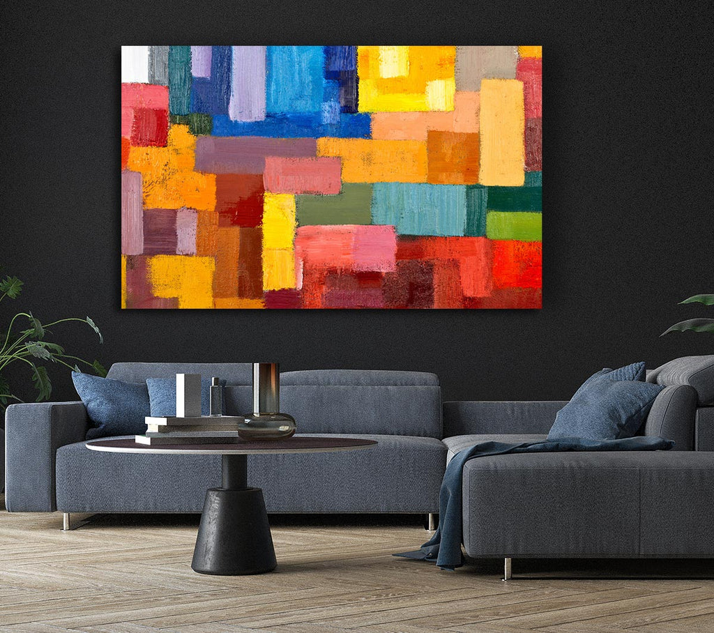 Picture of Patchwork Colours Mix Canvas Print Wall Art