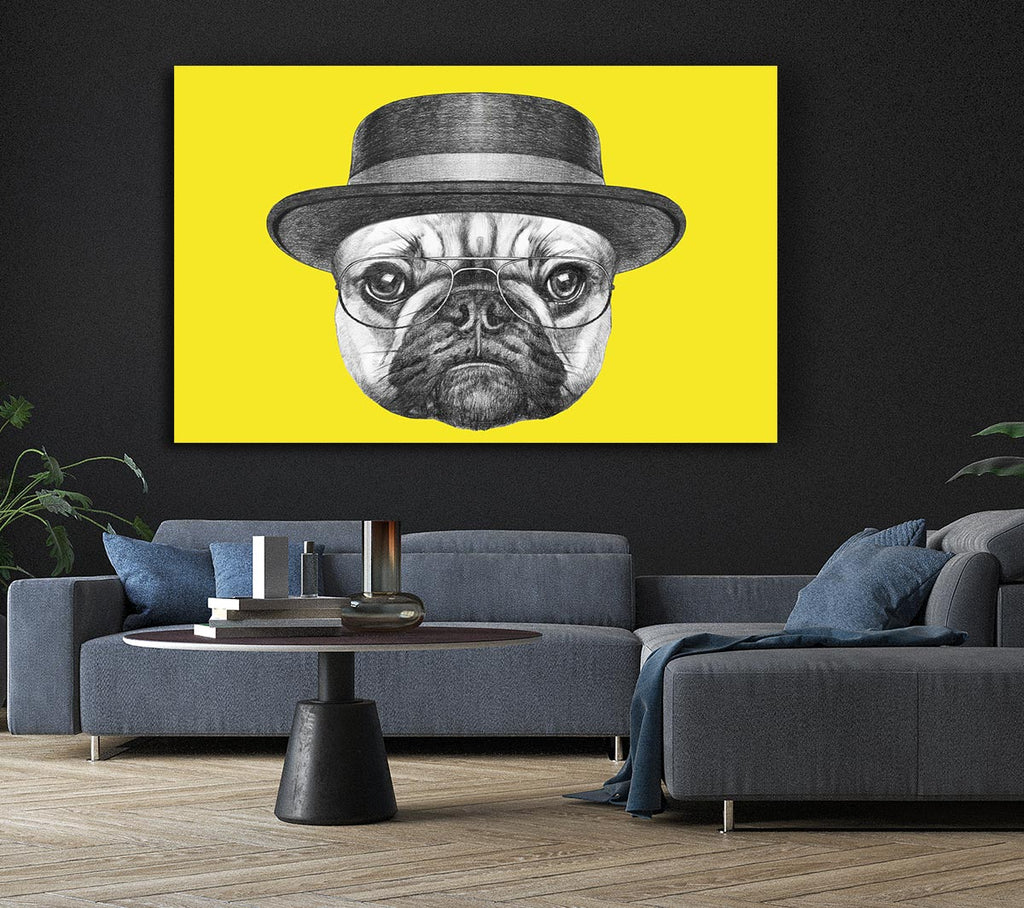 Picture of The Pug With A Hat Canvas Print Wall Art