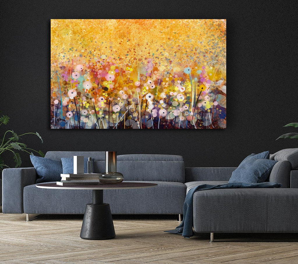 Picture of Dainty Flowers Field Canvas Print Wall Art