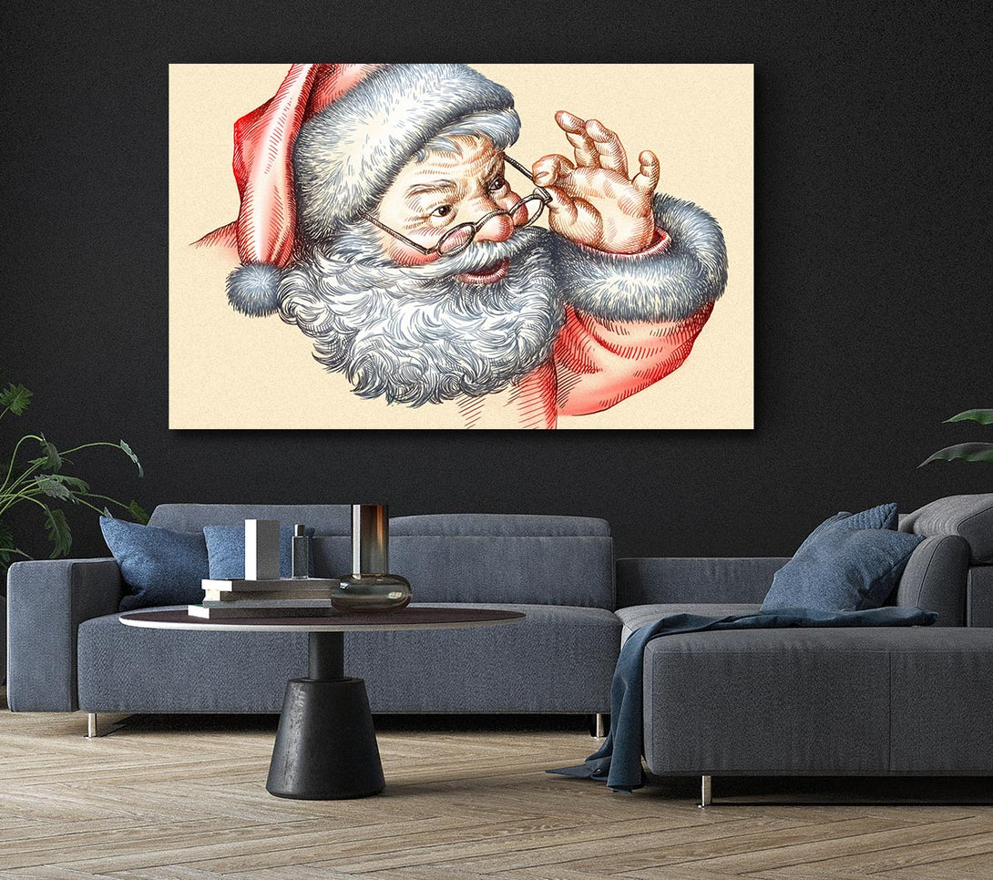 Picture of Santa Is Here Canvas Print Wall Art