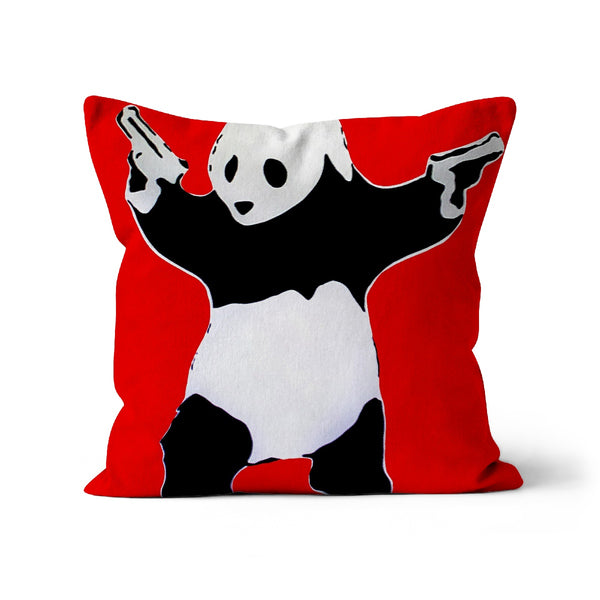 Red Panda Guns Banksy Cushion