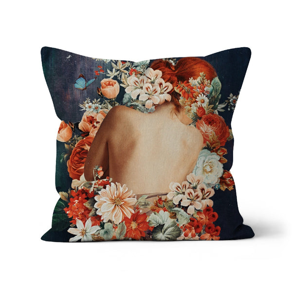 Eine Frau Beauty Blume Modernes Kissen