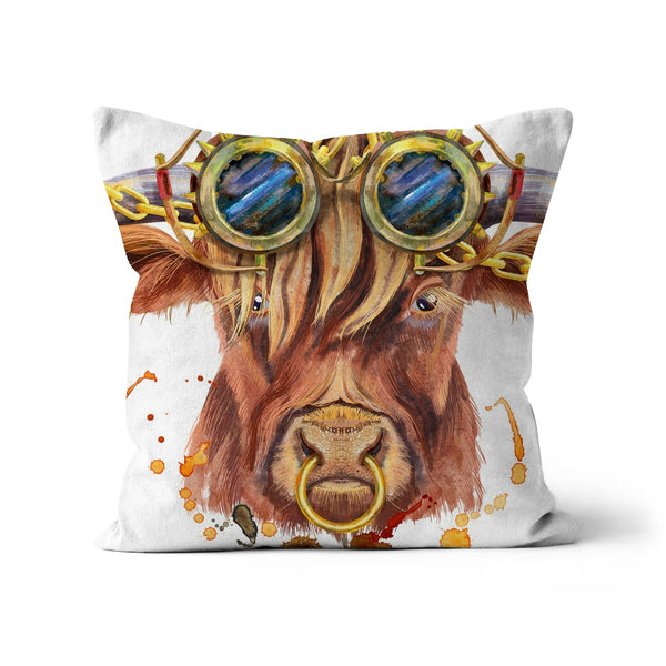 Steampunk Cow Modern Cushion